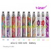 cheap newest Embossed Colorful eGo Q 650mAh Battery 5PC x 10.5 USD GIFT 1pc usb charger free shipping