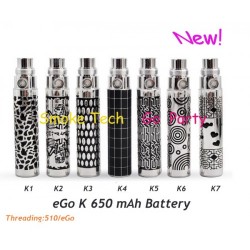 Cheap Engraved eGo K 650mAh Battery 5PC x 10.9 USD GIFT 1pc usb charger free shipping