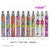 cheap newest Embossed Colorful eGo Q with CE4 clear atomizer-1100mAh Battery 1set x 36.8USD free shipping