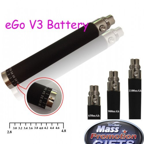 Hot eGo-V3 2.8V-4.2V Varies Voltage Electronic Cigarette Battery 650mAh 10pcs Free Shipping